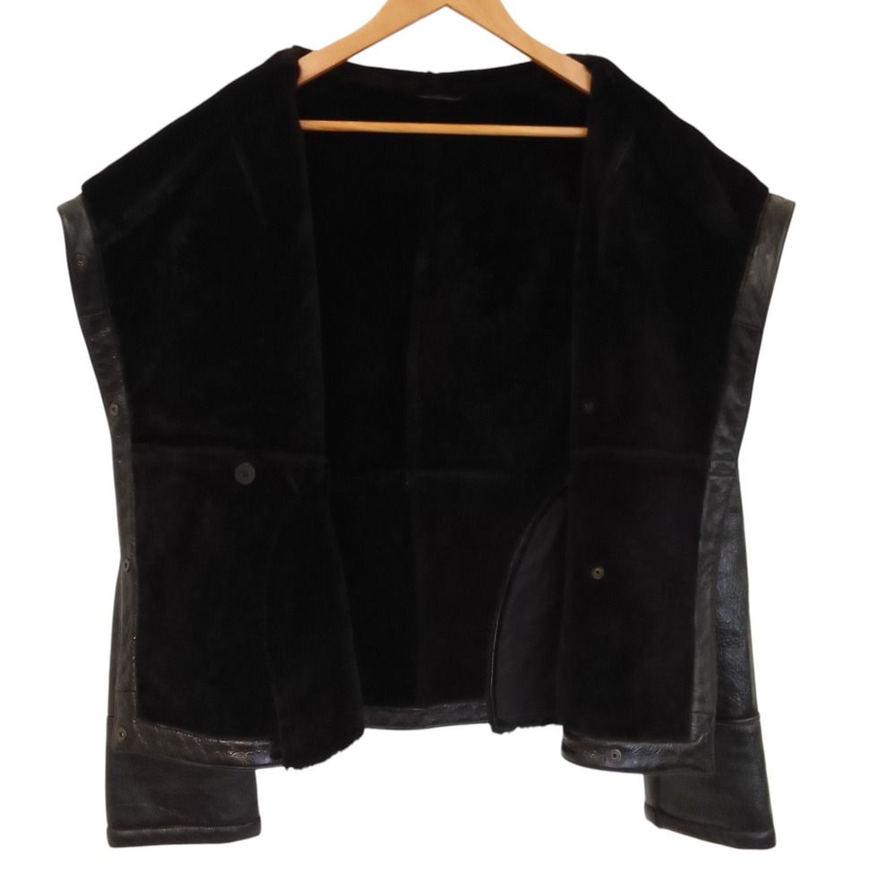 MAX Mara ✨MAX&Co. ラムレザージャケット 羊革 黒 38 美品 Max Mara マックスマーラ ラムレザー フーディームートン