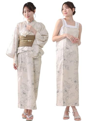 浴衣 レディース 単品 [なごみや] 女物 2WAY キャミワンピース 浴衣 吸汗速乾 セパレート 二部式 モダン かわいい 高見え 夏祭り 夕涼み 花火 レディースe e119e1bc