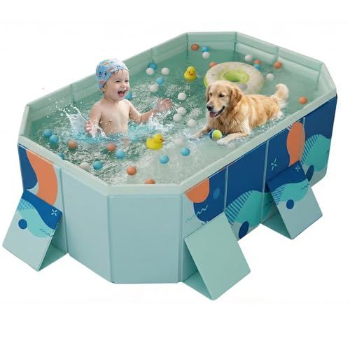 プール 空気入れ不要 ビニールプール 大型 折り畳み式 水遊び 家庭用 子供用 ペット用 収納便利 耐高温・耐摩擦・猛暑対策 簡単排水 （外径180*135*45CM，内径160*110*45CM）e a89b72df