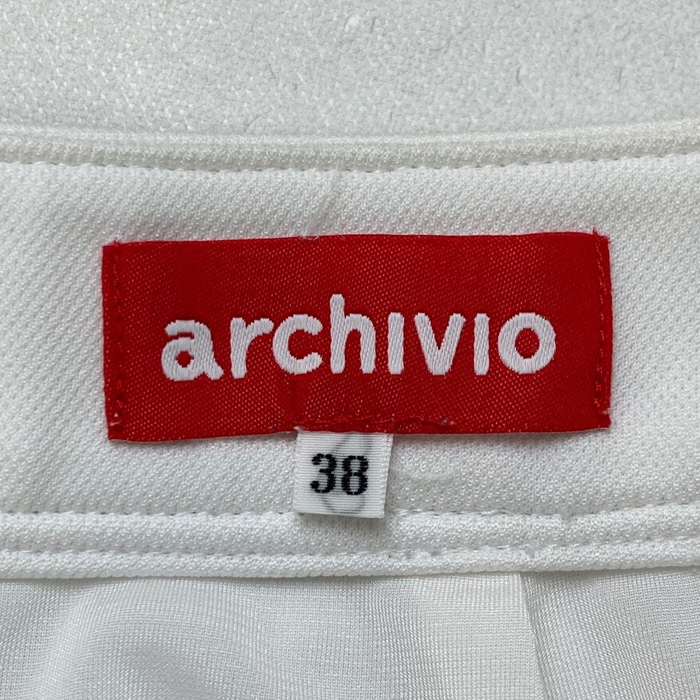 サイズ：38 ARCHIVIO アルチビオ 裏地付 スカート ホワイト系