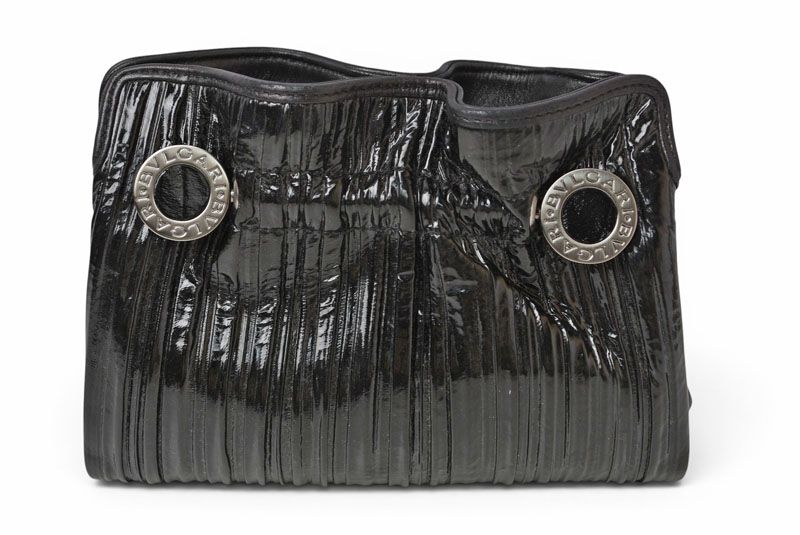 ブルガリ クラッチバッグ BVLGARI ツイスト パテントレザー エナメル ブラック シルバー金具 レディース【中古】 ブルガリ クラッチバッグ BVLGARI ツイスト パテントレザー エナメル