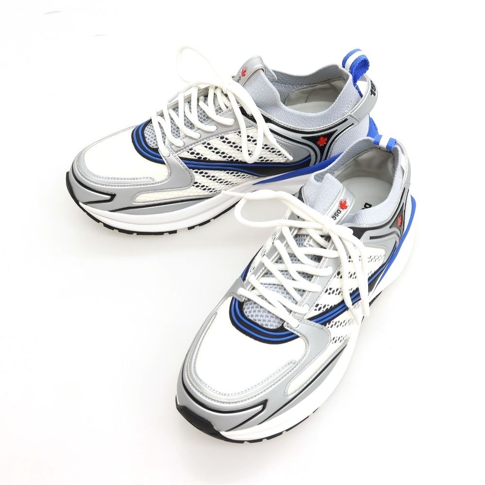 【新品】ディースクエアード DSQUARED2 Dash ナイロン系 スニーカー ホワイトxブルー【サイズ43】【メンズ】