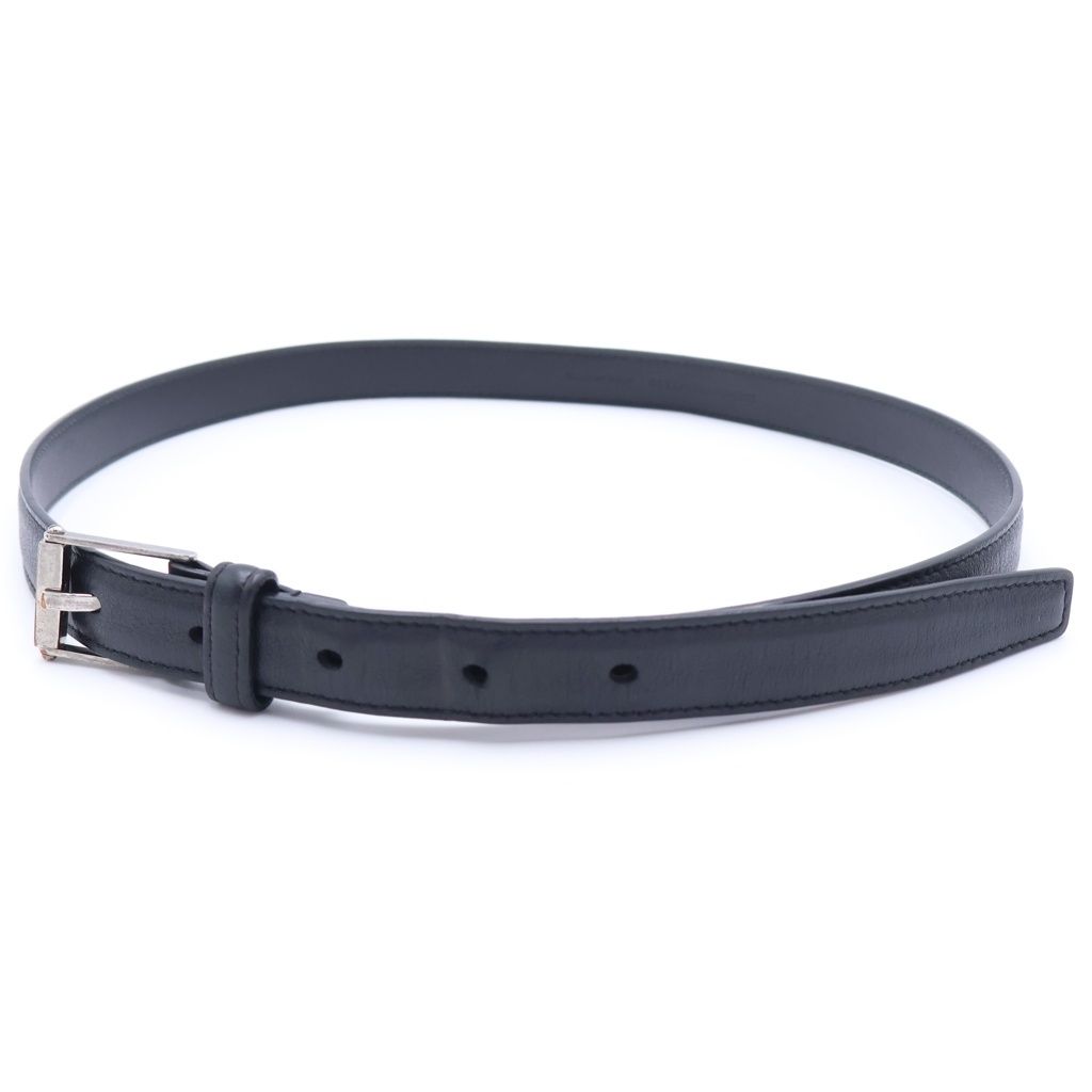 SAINT LAURENT PARIS (サンローランパリ) スクエアフレーム レザーベルト ブラック/シルバー GRZ479321