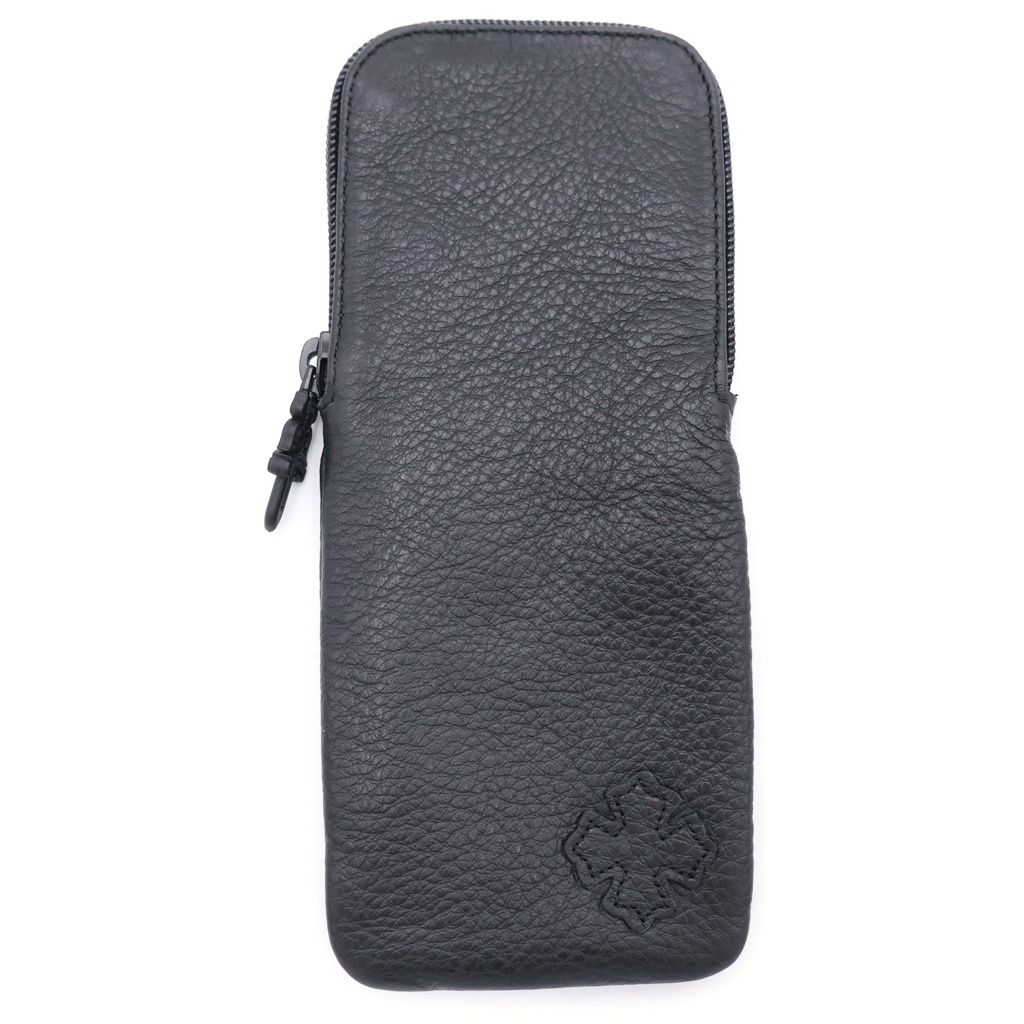 CHROME HEARTS (クロムハーツ) CASE レザー ダガージップ アイウェア メガネケース ブラック