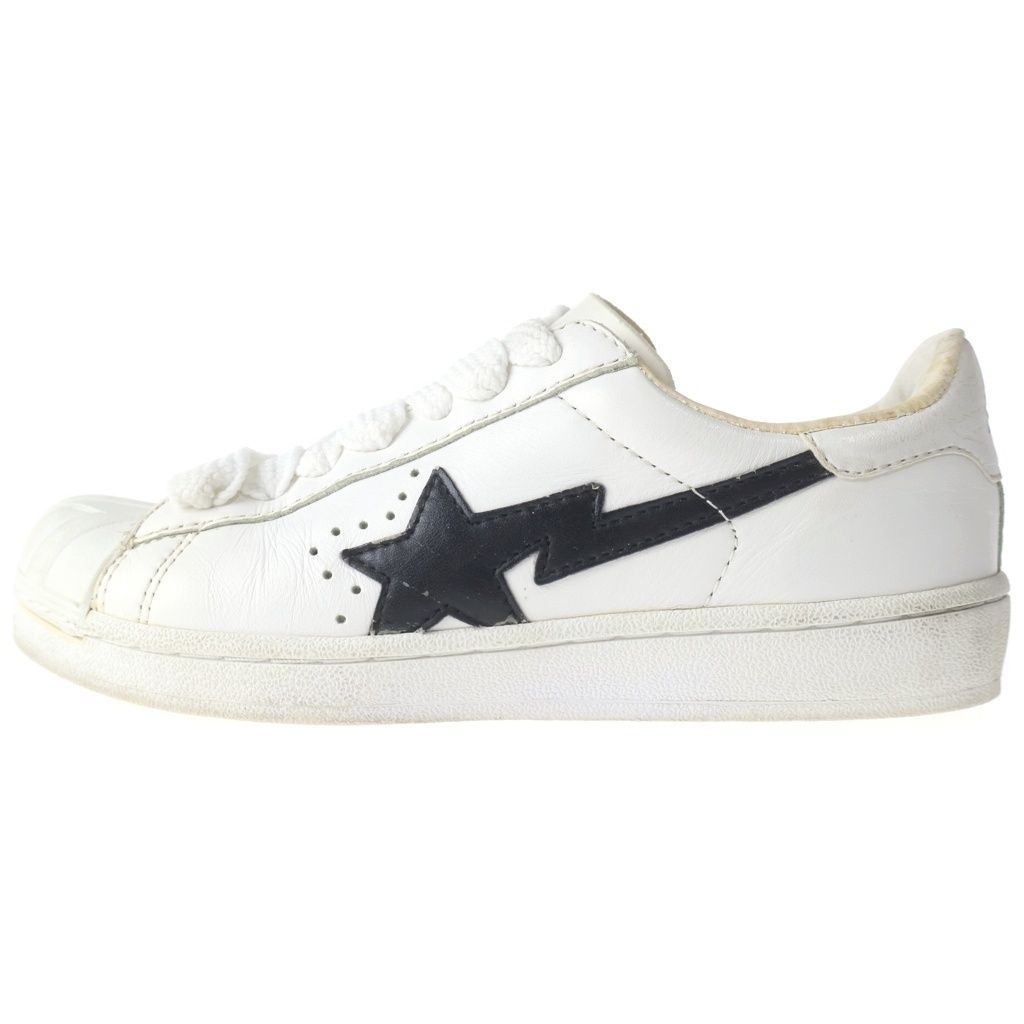 BAPE BY A BATHING APE (ベイプ ア ベイシング エイプ) SKULL SUTA スター レザーローカットスニーカー ホワイト