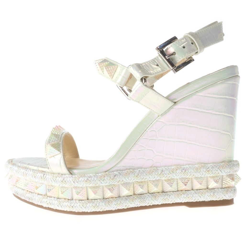 CHRISTIAN LOUBOUTIN (クリスチャンルブタン) カタクロウ ウェッジソールサンダル ホワイト #35