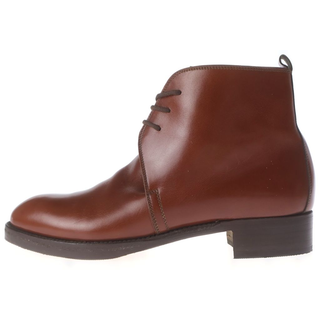HERMES (エルメス) チャッカ レザー シューズ ブラウン #37 1/2