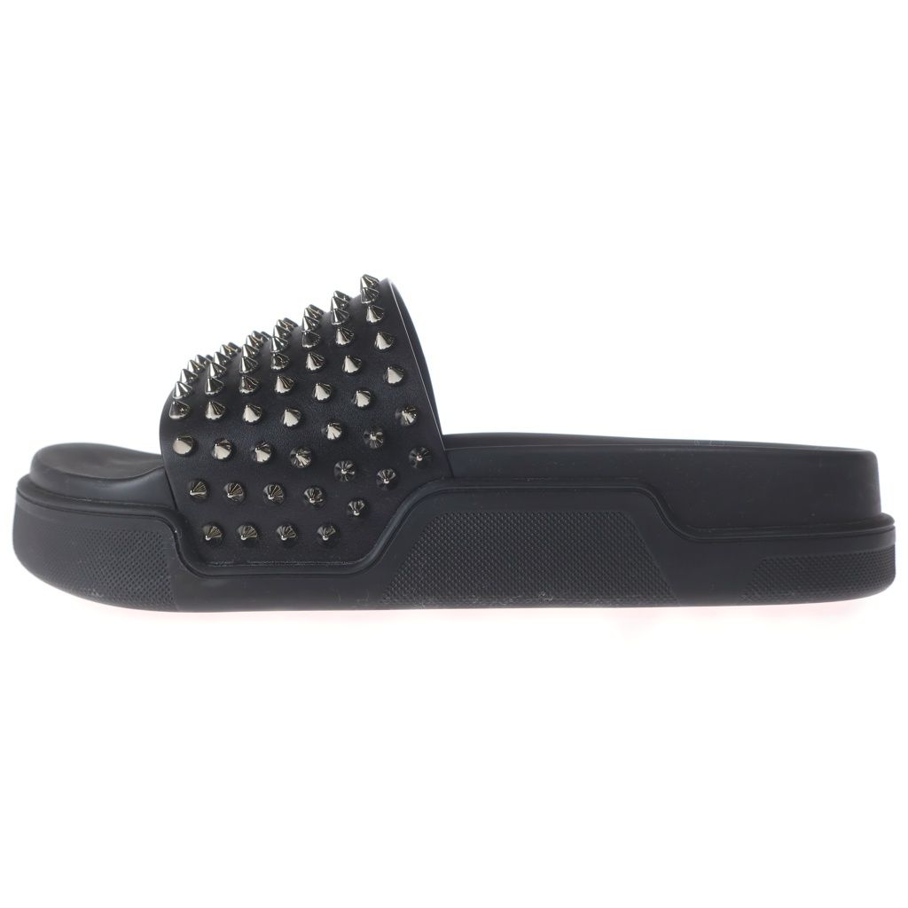 CHRISTIAN LOUBOUTIN (クリスチャンルブタン) POOL FUN FLAT CALF プールファンフラットカーフ スタッズサンダル ブラック #41.5 1201293