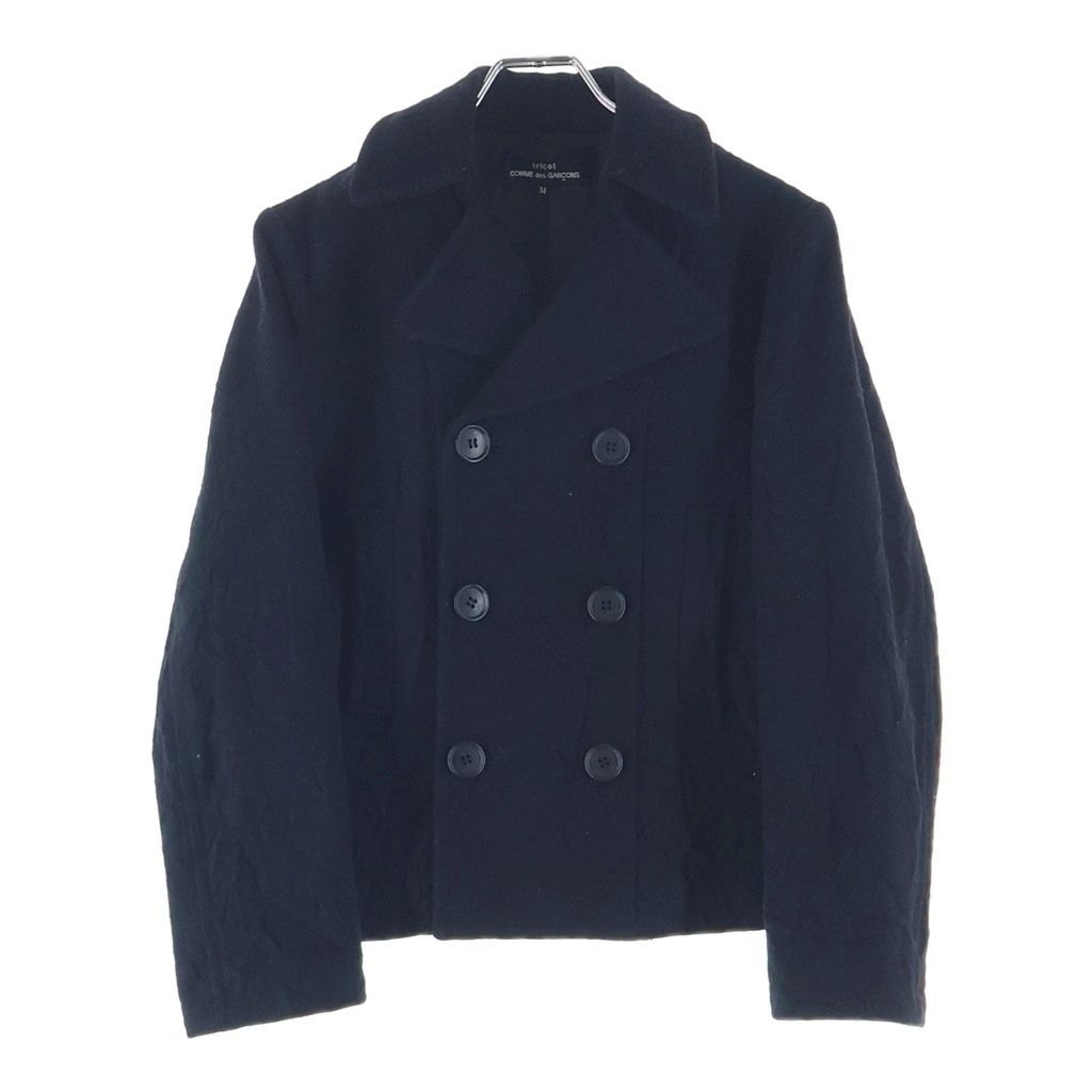 tricot COMME des GARCONS (トリコ コム デ ギャルソン) 07AW AD2007 シワ加工 ウール混 Pコート レディース ブラック TT-C001