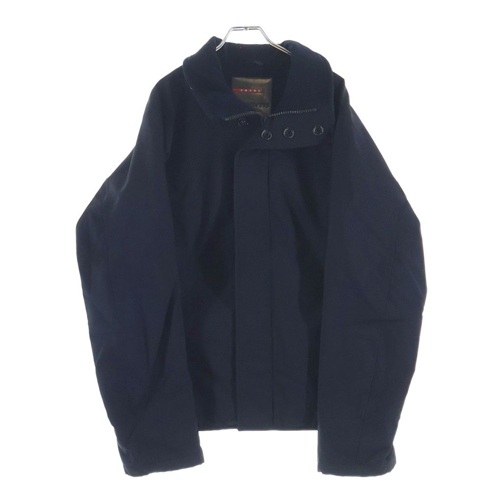 PRADA SPORT (プラダ スポーツ) NYLON BLOUSON 裏フリース ジップアップ スタンドカラー ナイロンジャケット ブルゾン ブラック SGV393 23,793円