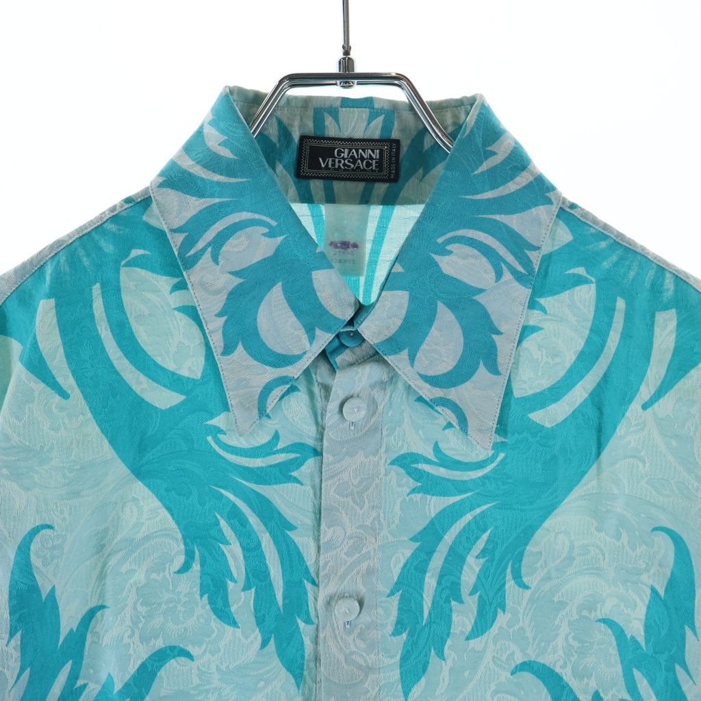 GIANNI VERSACE (ジャンニ ヴェルサーチ) 総柄 長袖シャツ ブルー