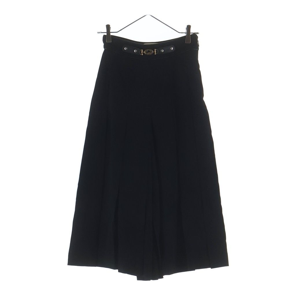 GUCCI シースルー ブラック プリーツスカート ペチコート付き グッチ GUCCI (グッチ) インターロッキングG プリーツスカート ブラック #36