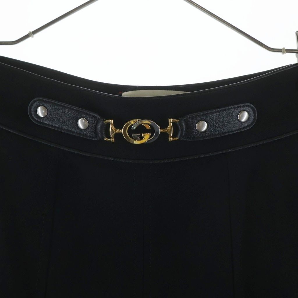 GUCCI (グッチ) インターロッキングG プリーツスカート ブラック #36