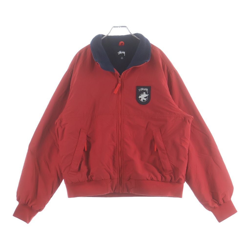 STUSSY (ステューシー) POLAR FLEECE LINED JACKET ポーラー フリース ナイロンタスランジャケット レッド