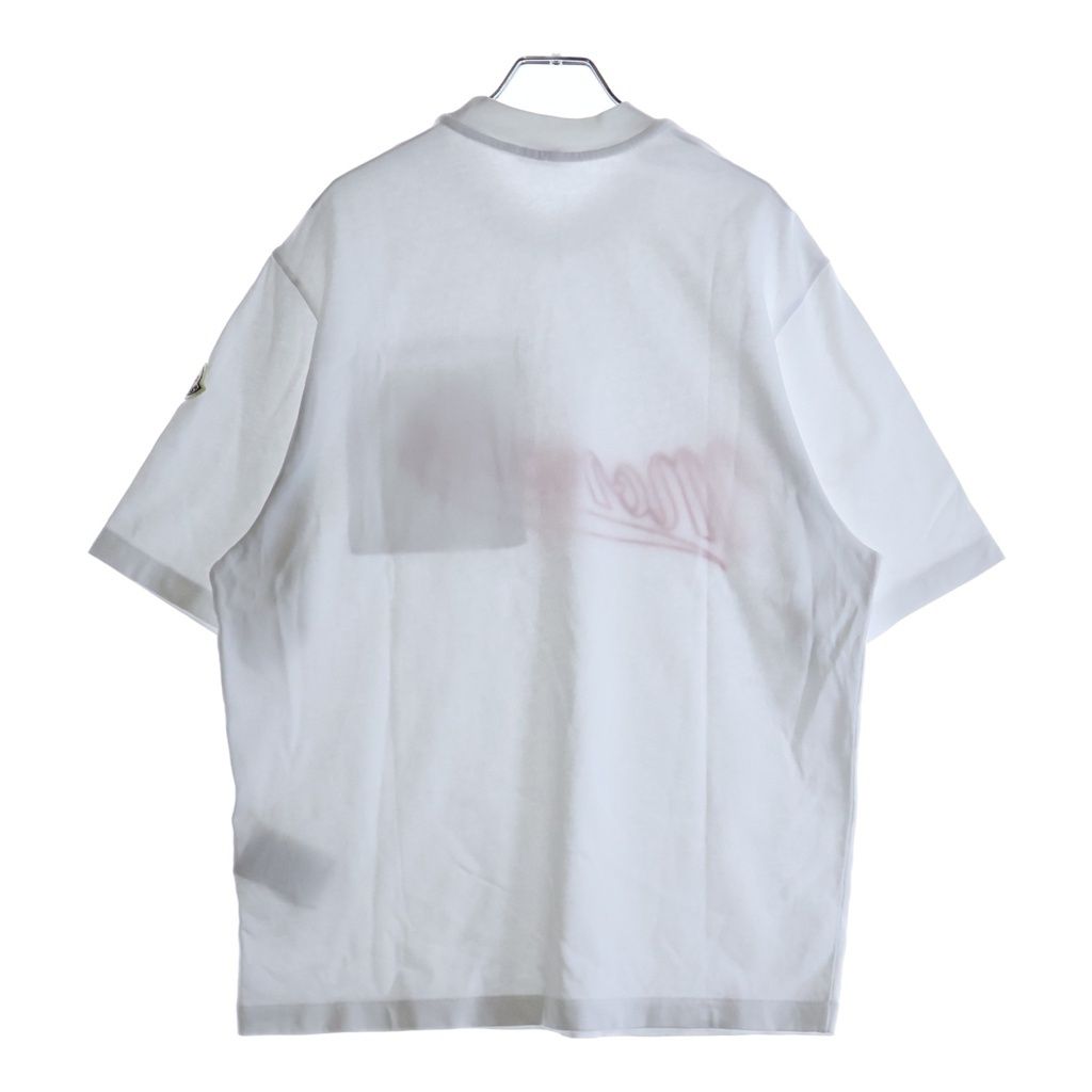 MONCLER (モンクレール) ロゴ刺繍 クルーネック 半袖Tシャツ ホワイト