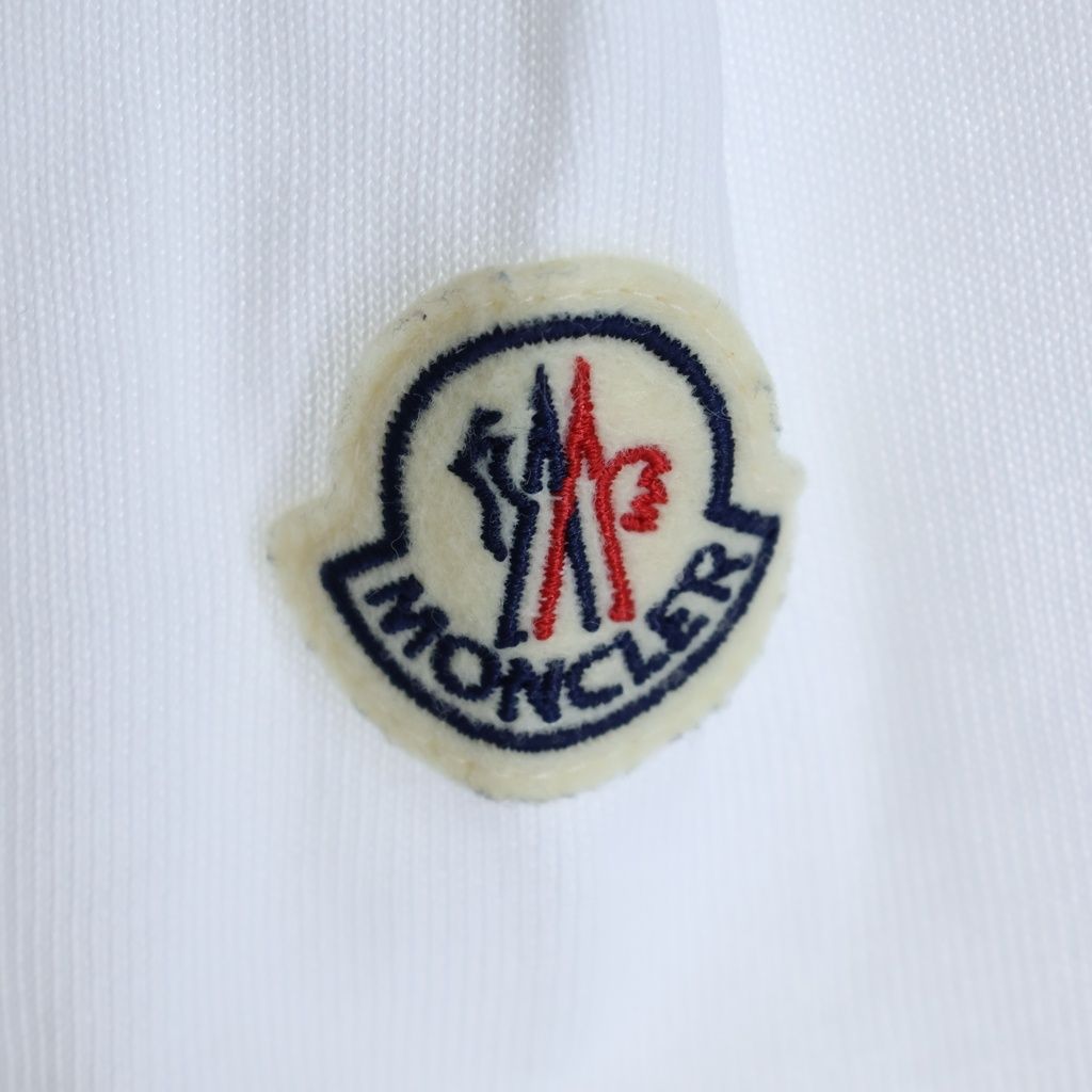 MONCLER (モンクレール) ロゴ刺繍 クルーネック 半袖Tシャツ ホワイト