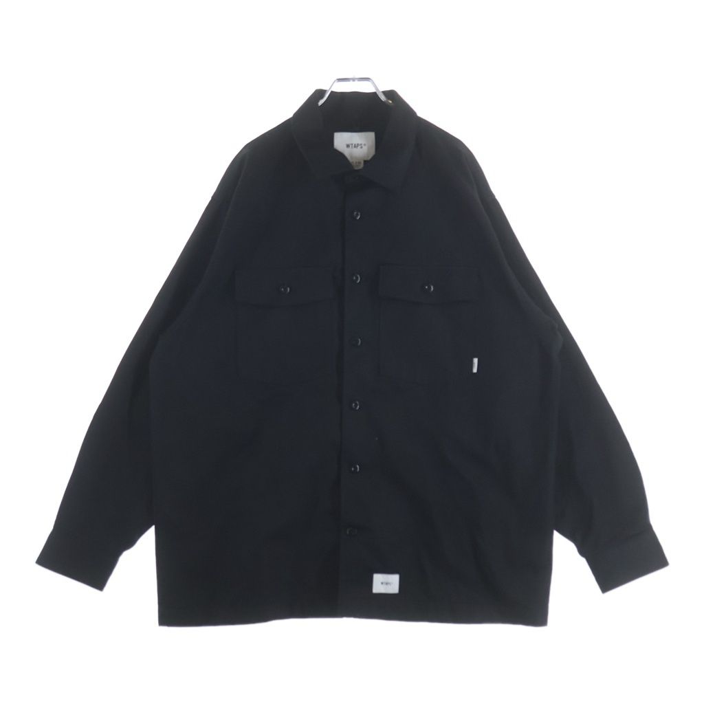 WTAPS (ダブルタップス) 22SS BUDS LS COTTON TWILL バッヅ コットンツイル 長袖シャツジャケット ブラック 221BRDT-SHM02