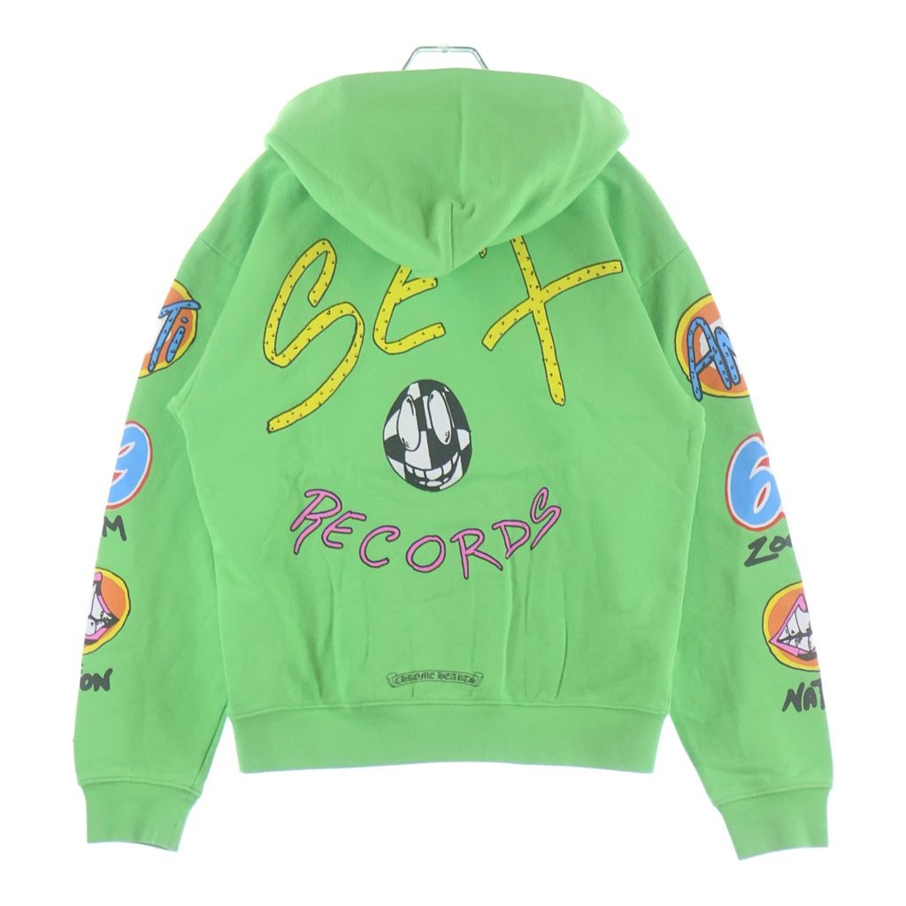 CHROME HEARTS (クロムハーツ) 21AW ×MATTY BOY PPO SEXRCD GRN HD PLVR sex recordsプリントパーカー グリーン