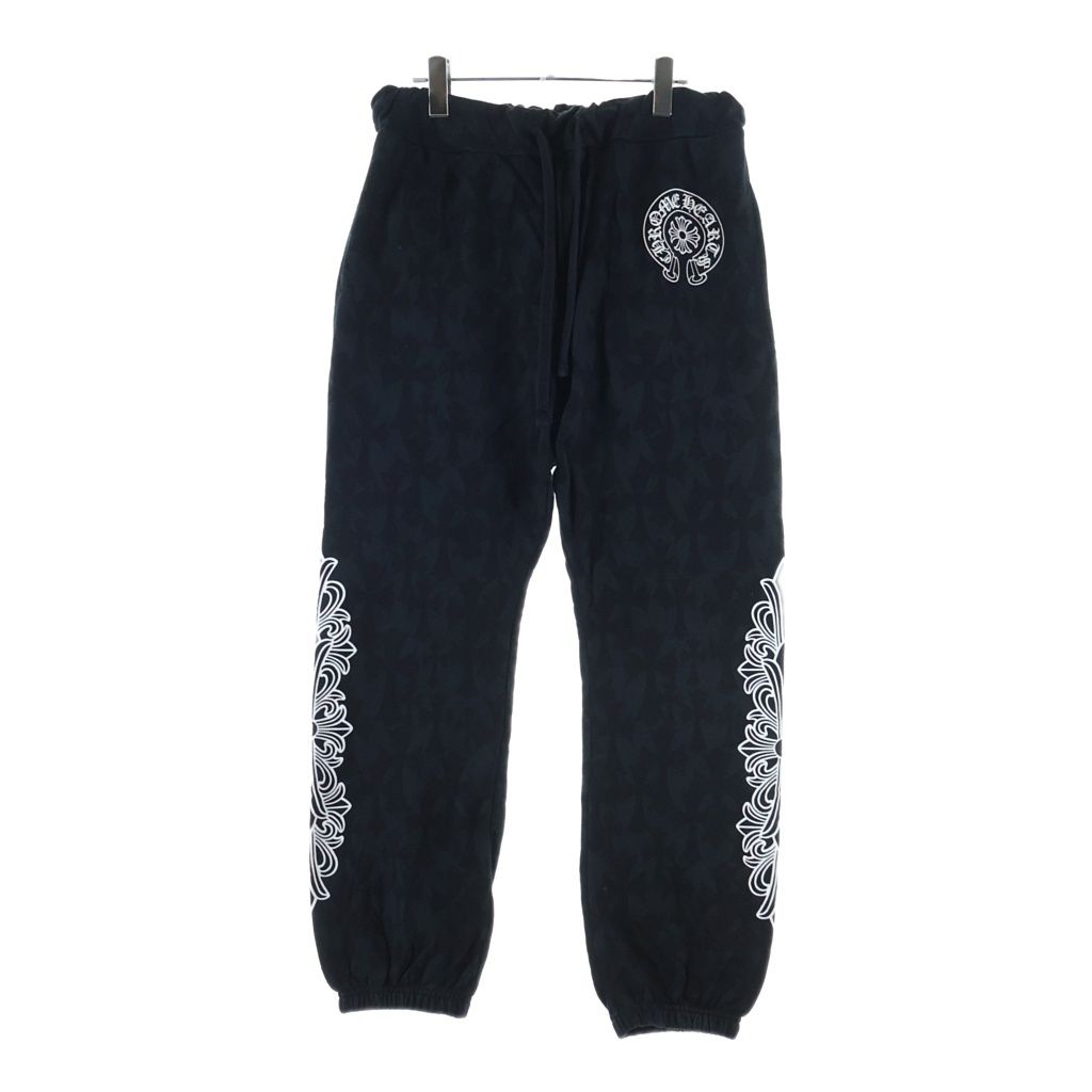 CHROME HEARTS (クロムハーツ) CEMETER SWEATPANTS 総柄 セメタリープリント スウェットパンツ ブラック
