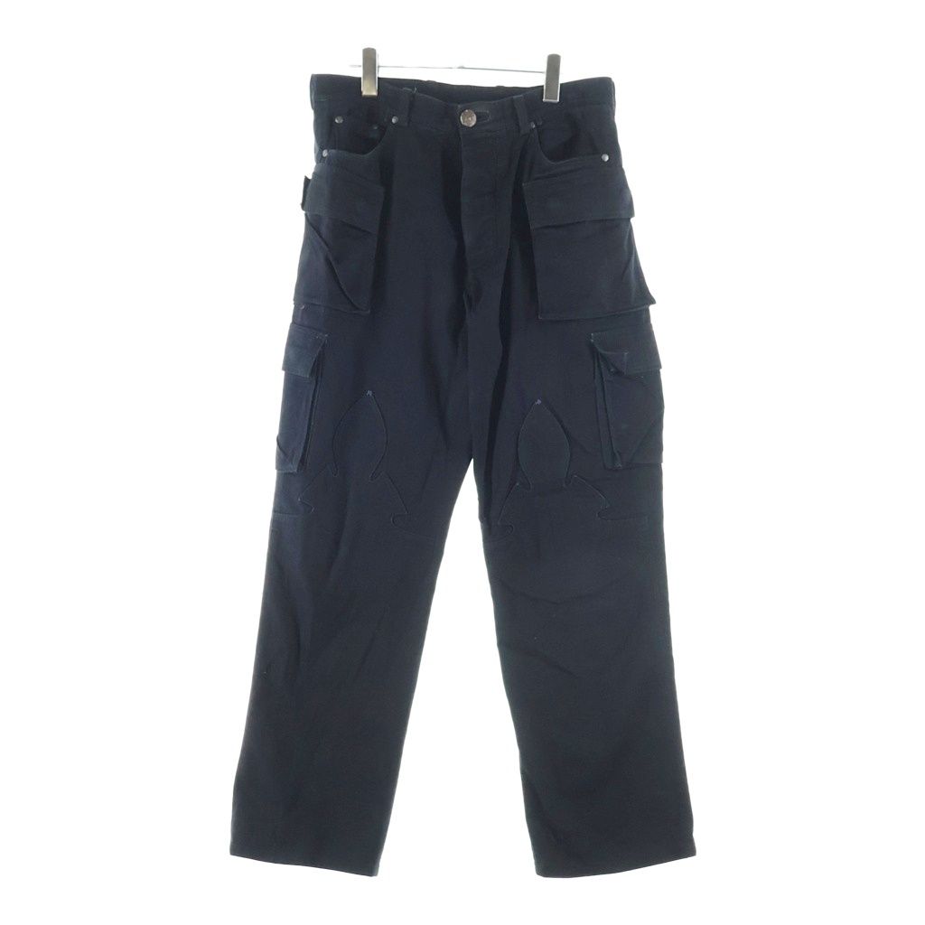 CHROME HEARTS (クロムハーツ) FLEURKNEE FATIGUE PANTS フレアニー ファティーグ カーゴパンツ ブラック/シルバー