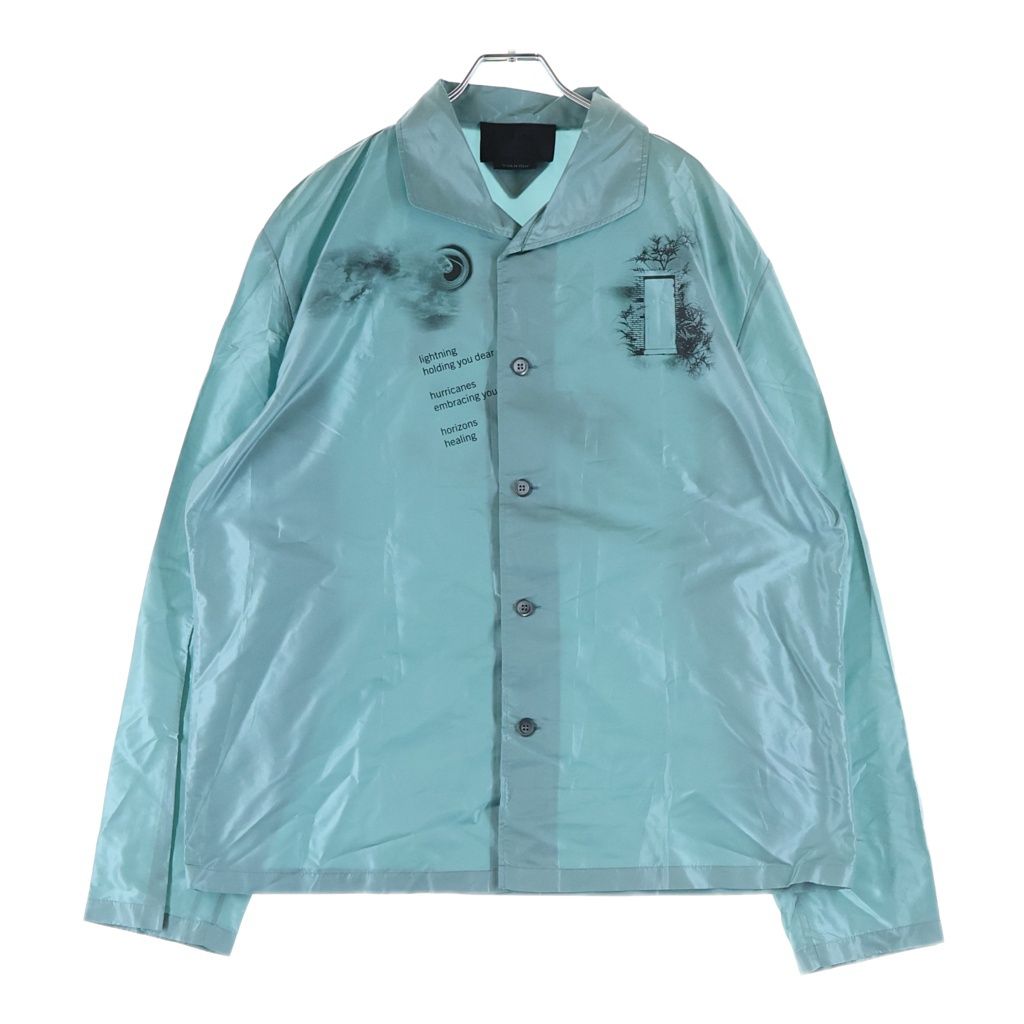 PRADA (プラダ) シルク プリント パジャマシャツ ライトブルー SC627