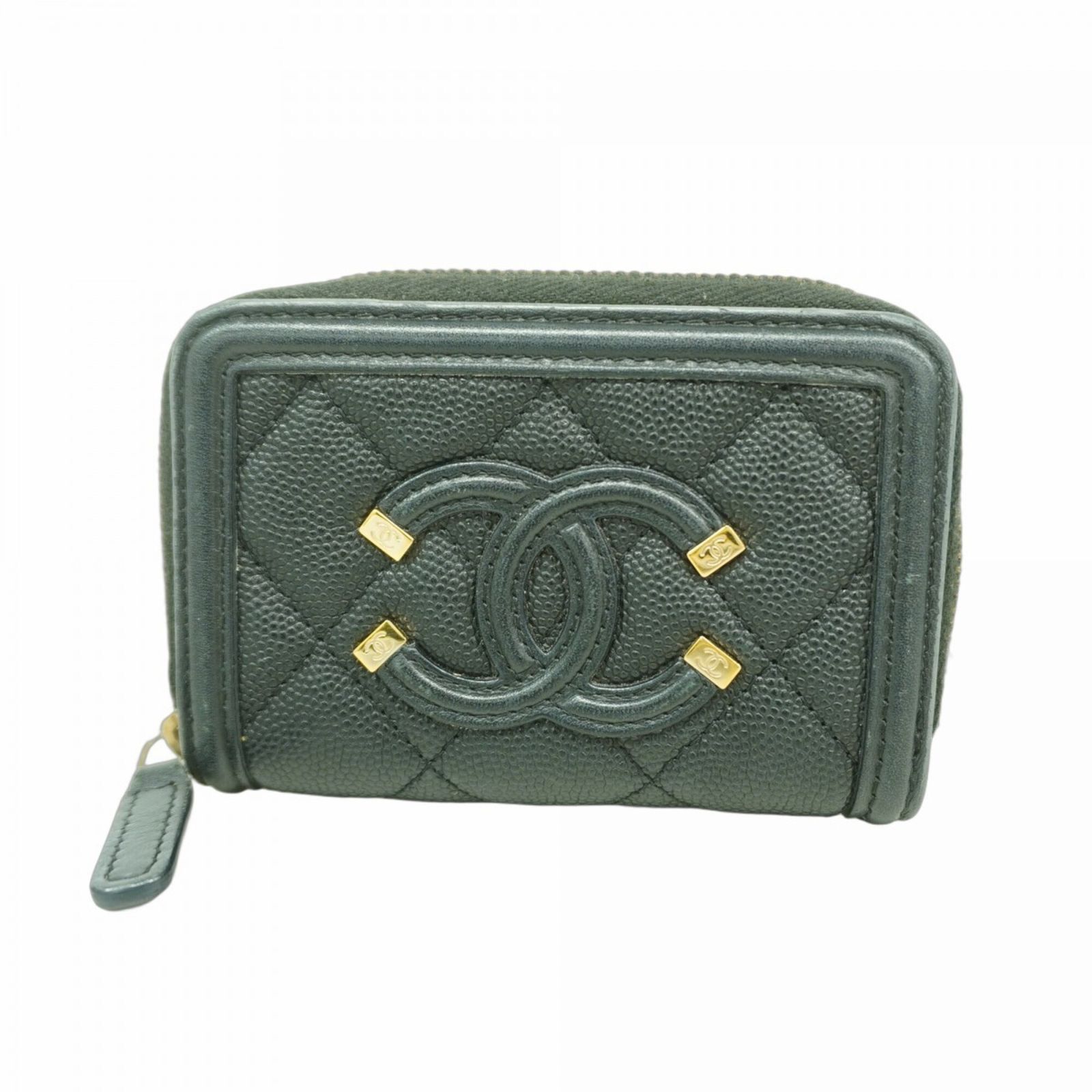 シャネル(Chanel) シャネル 財布・コインケース CCフィリグリー キャビアスキン ブラック レディース