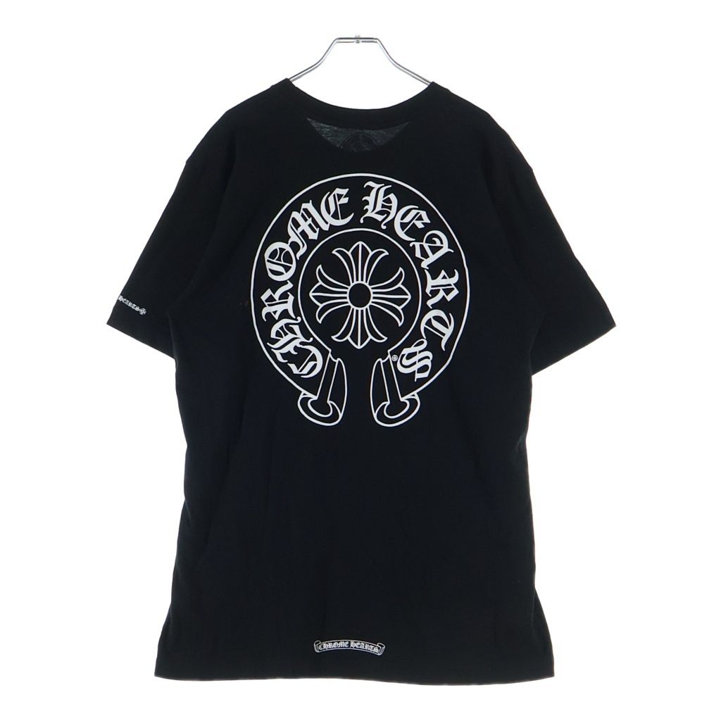 CHROME HEARTS (クロムハーツ) HORSESHOE S/S TEE ホースシュープリント ポケット半袖Tシャツ カットソー ブラック