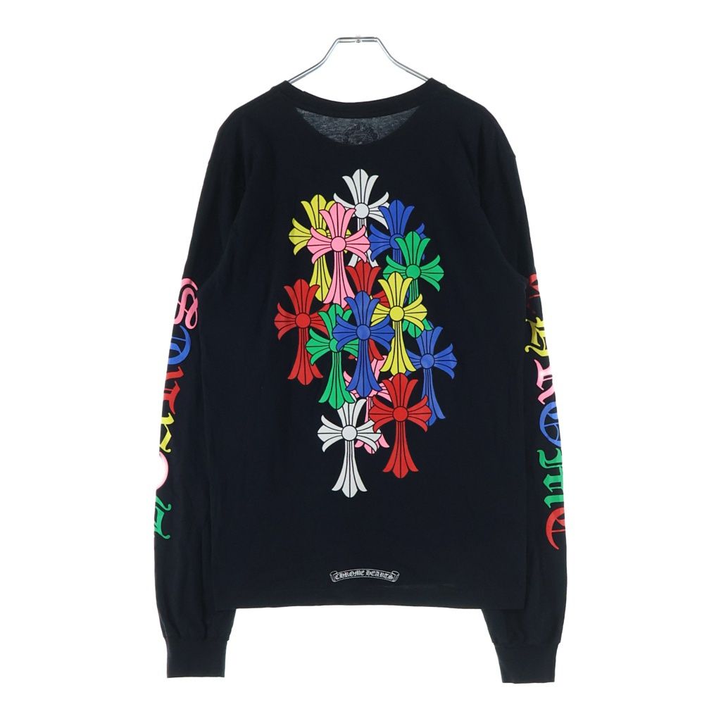 CHROME HEARTS (クロムハーツ) MLTCOL CEM CRS T-SHRT マルチセメタリークロスプリント 長袖Tシャツカットソー ブラック