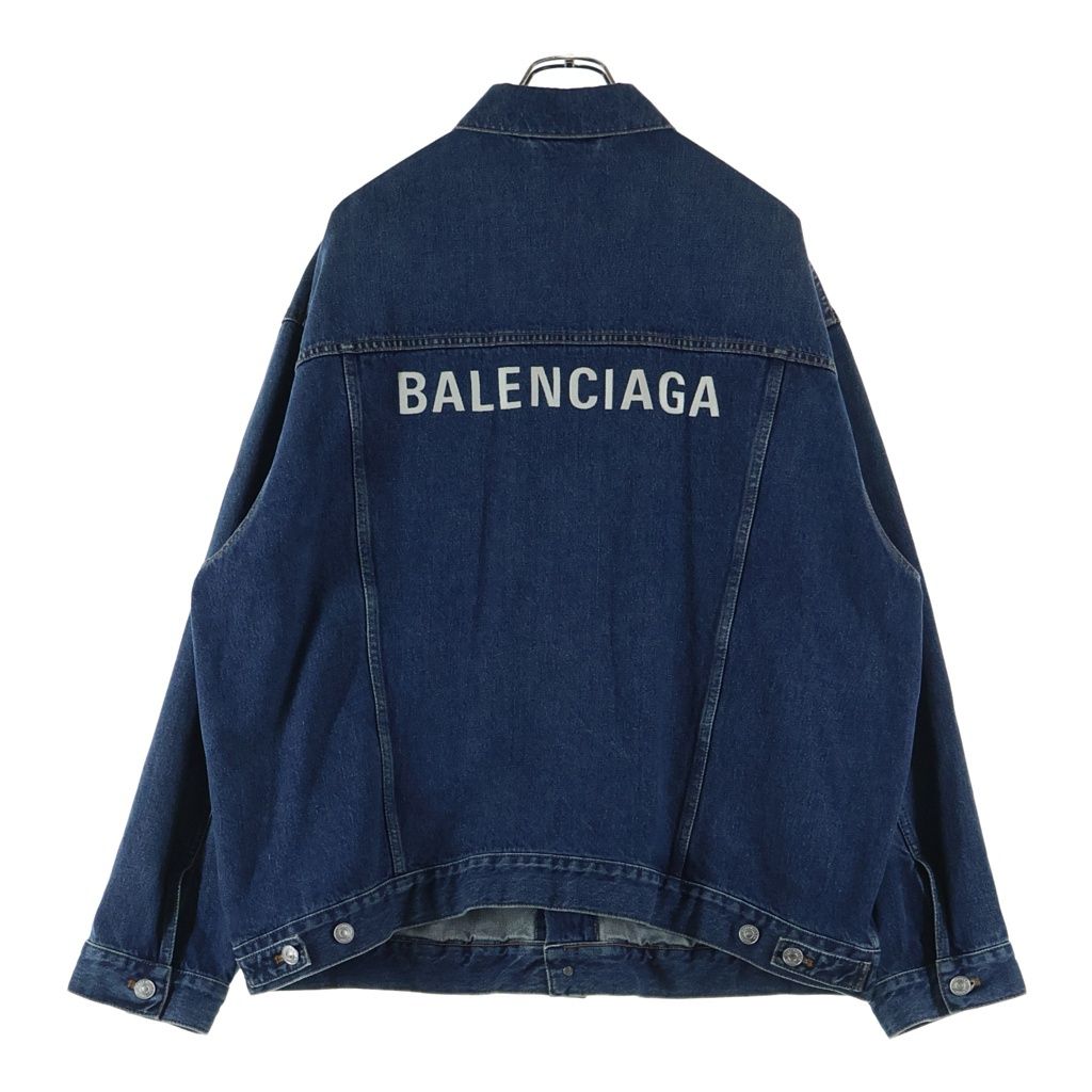 BALENCIAGA (バレンシアガ) 20AW ロゴエンブロイダリー オーバーサイズ デニム ジャケット インディゴ 620746 TDW14 6020