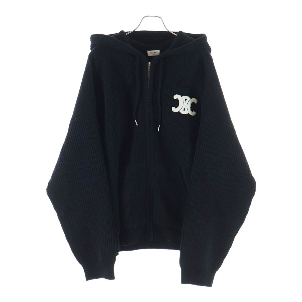 CELINE (セリーヌ) Triomphe Zip Up Knit Hoodie トリオンフ ジップ