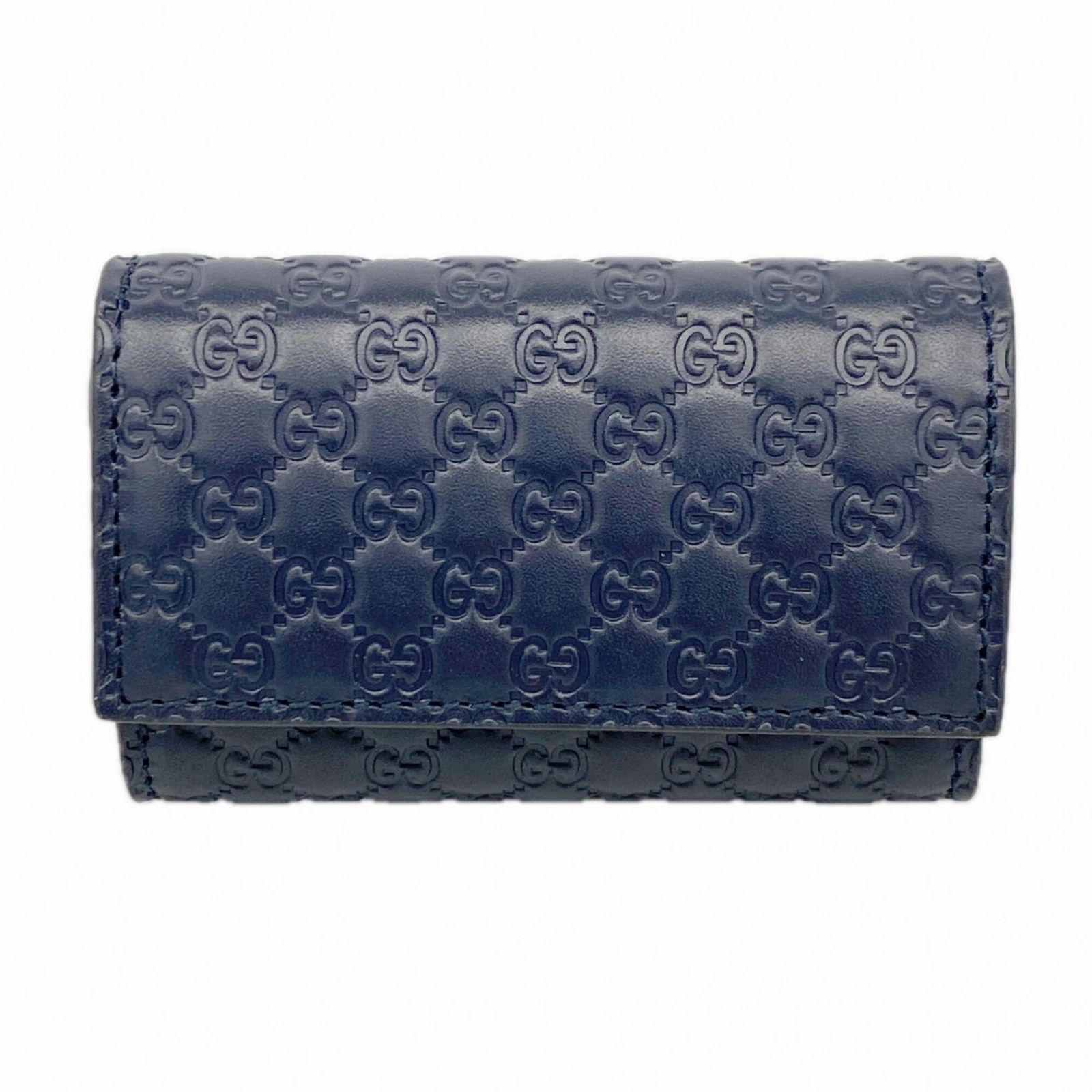 moさま専用　GUCCI ケース マイクログッチシマ 紺 a409 グッチ(Gucci) グッチ アクセサリー・キーケース マイクログッチシマ