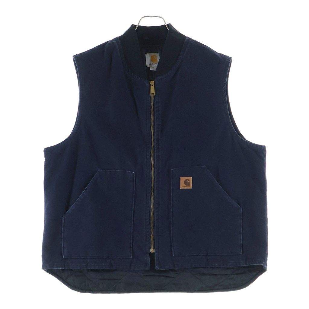CARHARTT (カーハート) DUCK VEST ダックキャンバス ジップアップベスト ネイビー V02 MDT