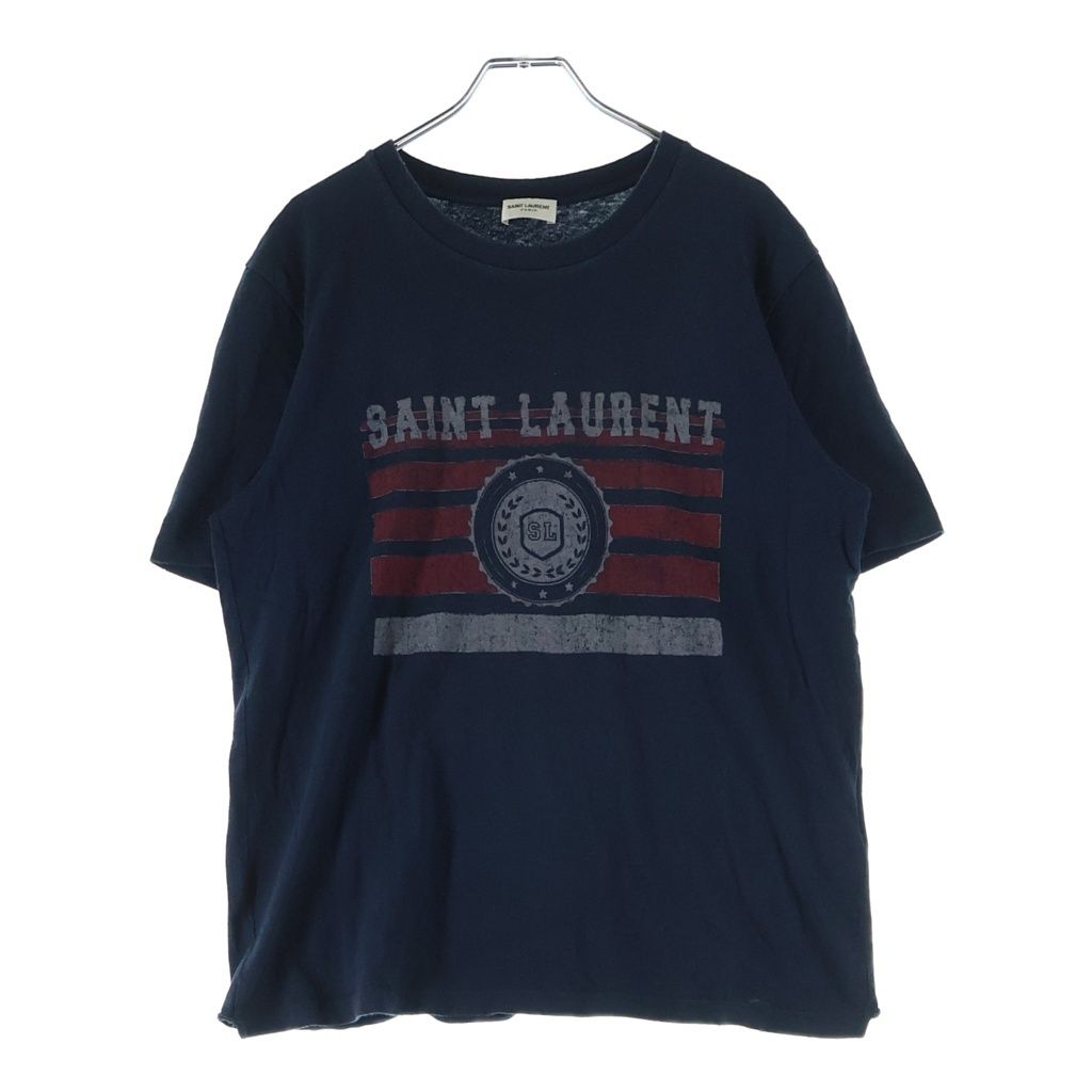 SAINT LAURENT PARIS (サンローランパリ) 21AW フロントリーグプリント クルーネック 半袖Tシャツ ネイビー 668815 YB2UH 11,551円