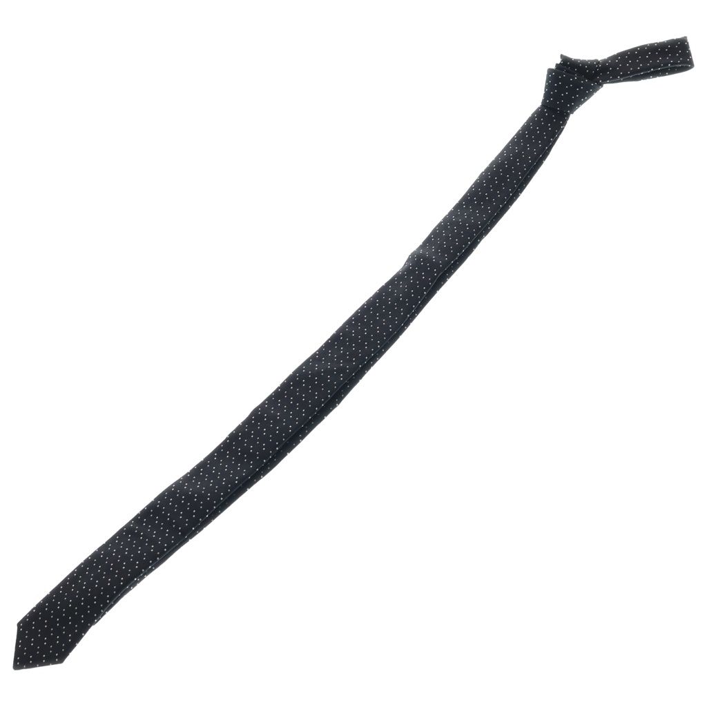 SAINT LAURENT PARIS (サンローランパリ) マイクロドット シルクネクタイ ブラック/ホワイト 643935 4Y002