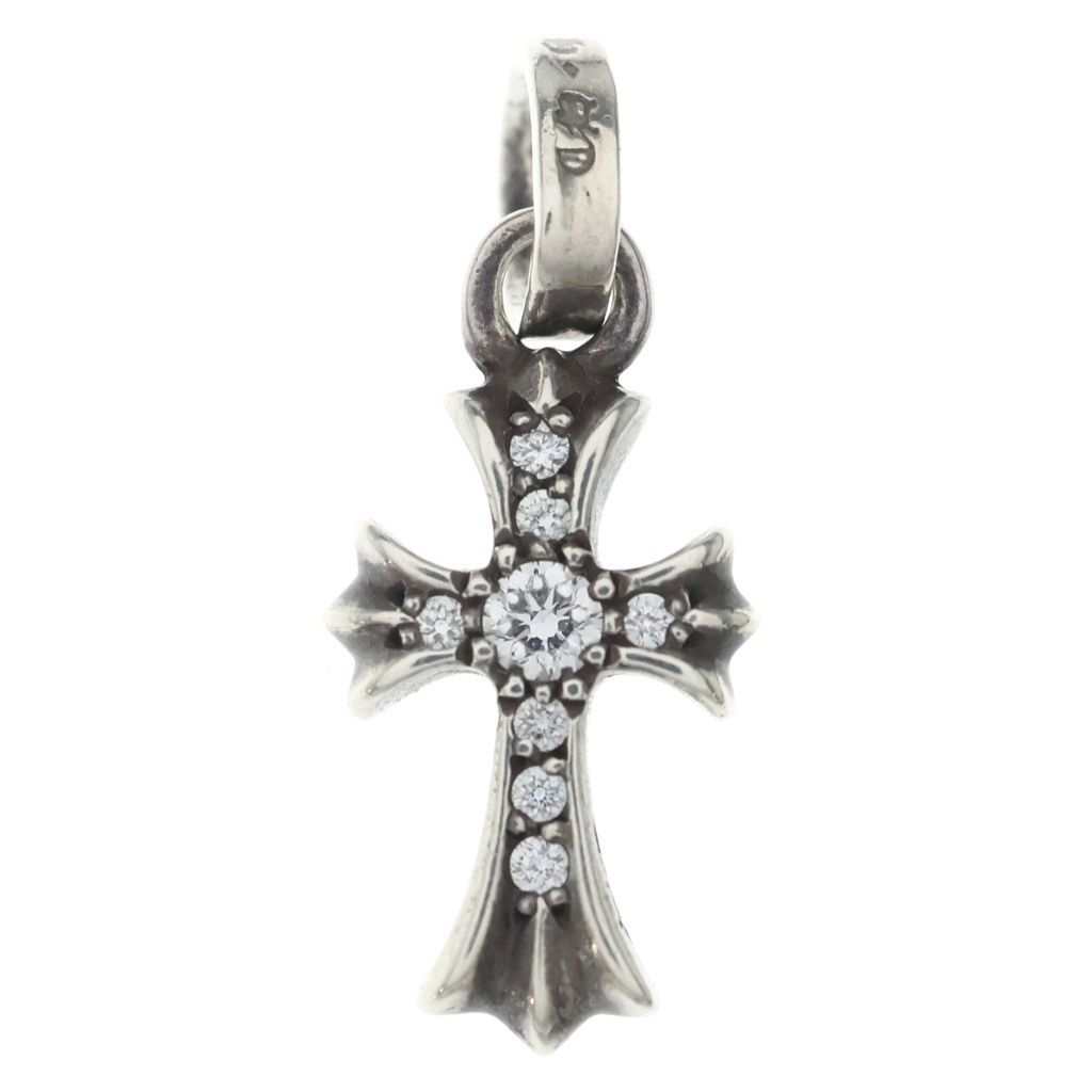 CHROME HEARTS (クロムハーツ) CRS BBYFAT P DMND ベイビーファットクロス PAVEダイヤ ペンダントトップ シルバーBCA234