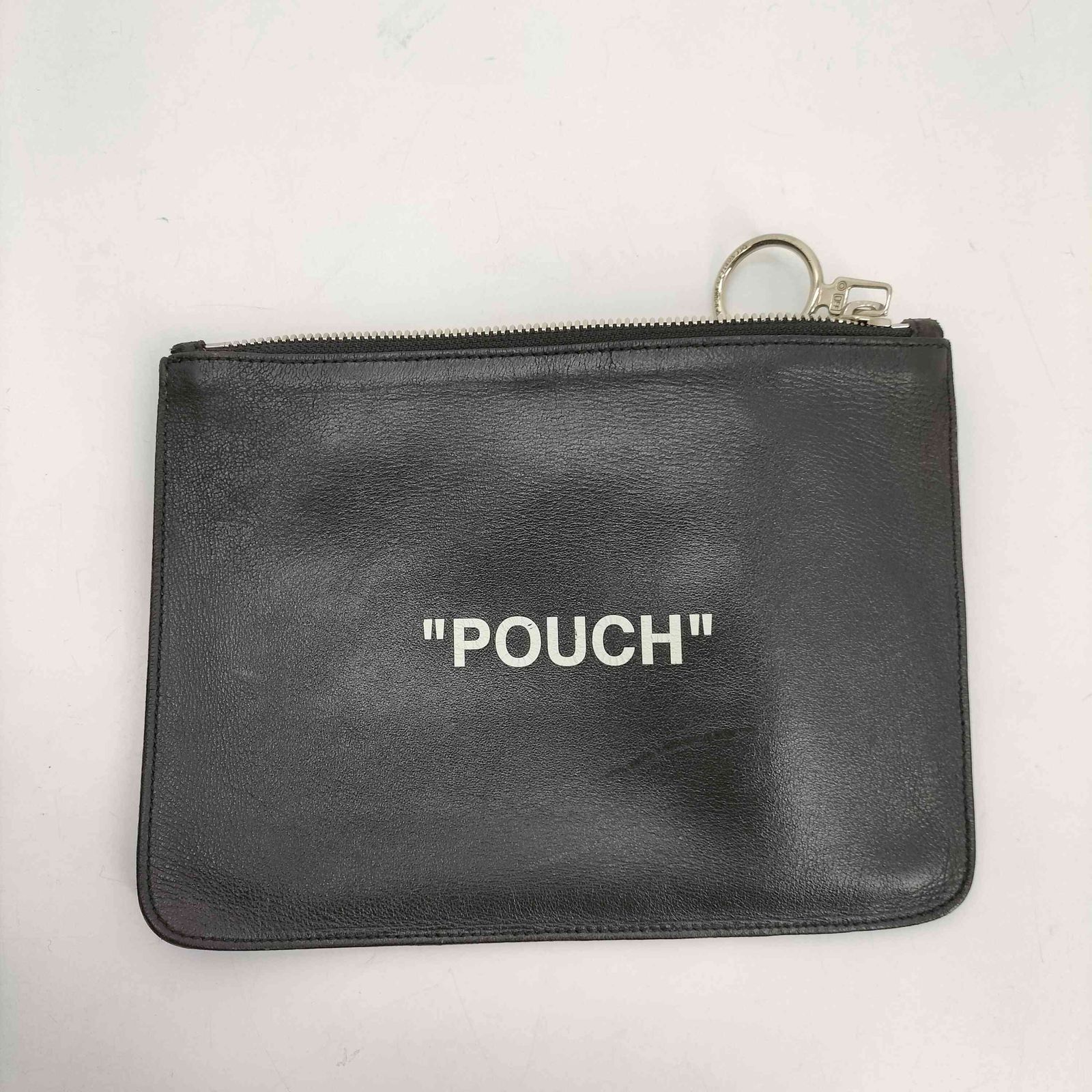 オフホワイト OFF-WHITE Quote Pouch レザー ポーチ クラッチ バッグ 