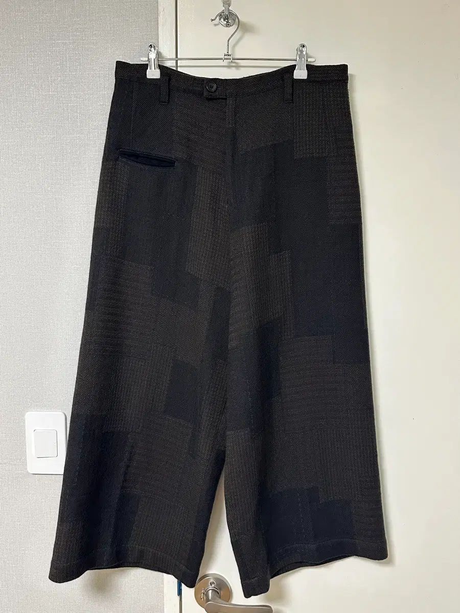 YOHJI YAMAMOTO ヨウジヤマモト パッチワーク ワイド クロップド スラックス
