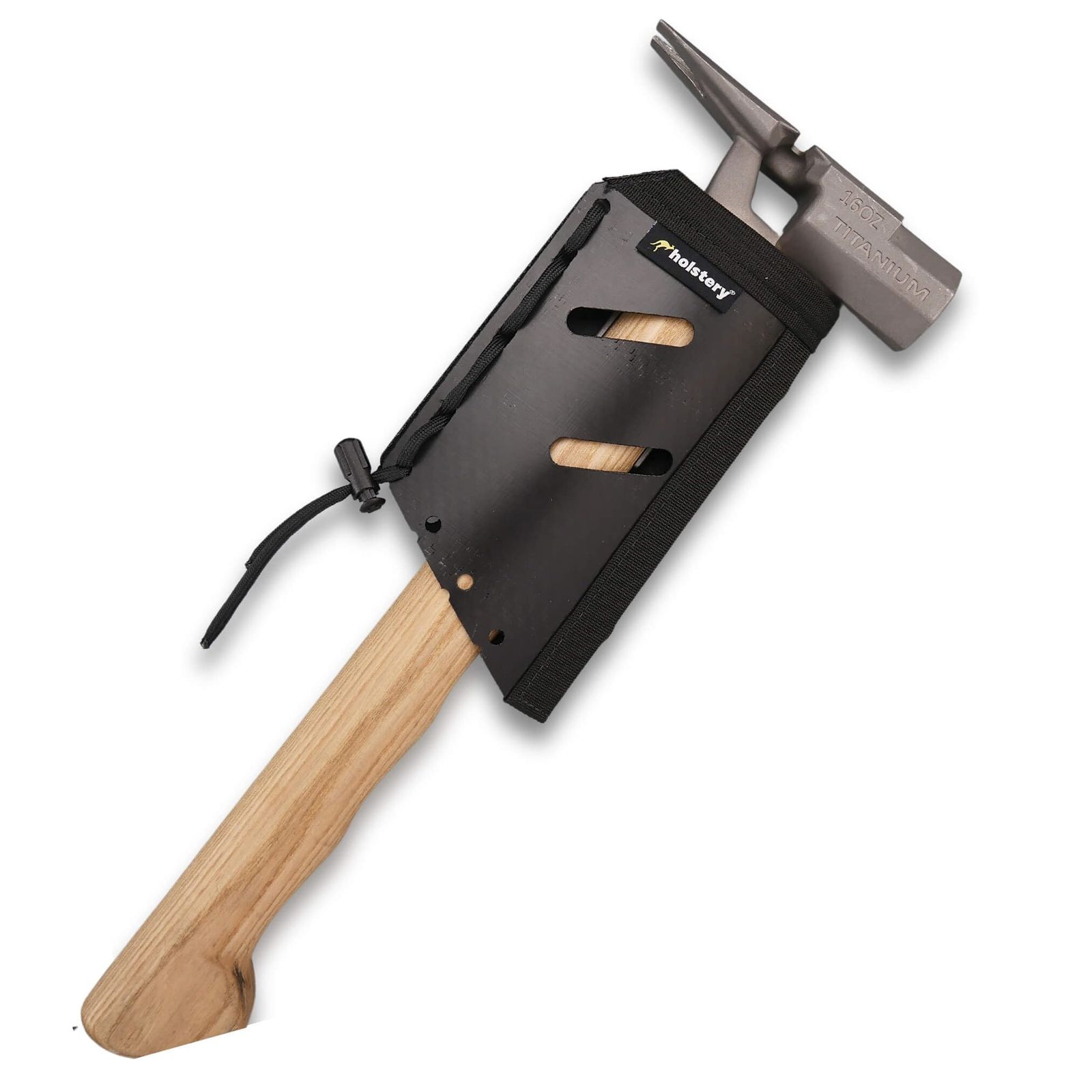 新品 Jolly Roger | クリップオン式ハンマーとツールホルスター - 調節可能なツールベルトホルスター ハンマー、手斧、マレット、ペンチ、正方形、スクリュードライバー、フラットバー(右側)