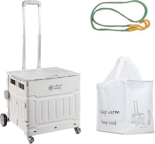 ABOUT キャリーカート 折り畳み 軽量 保冷バッグ付属 荷物固定ロー ABOUTHOME キャリーカート 折り畳み 軽量 保冷バッグ付属 荷物固定
