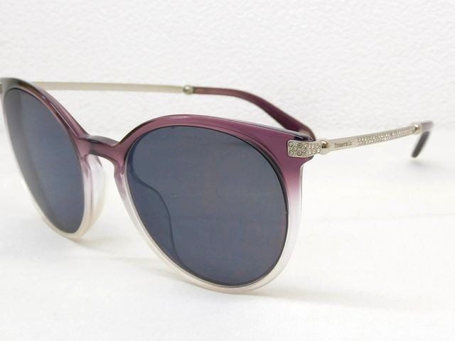 3F ティファニー ■ 度入りレンズ サングラス TF 4142 パープル系 サイドストーン付き レディース 眼鏡 Tiffany&Co□8E