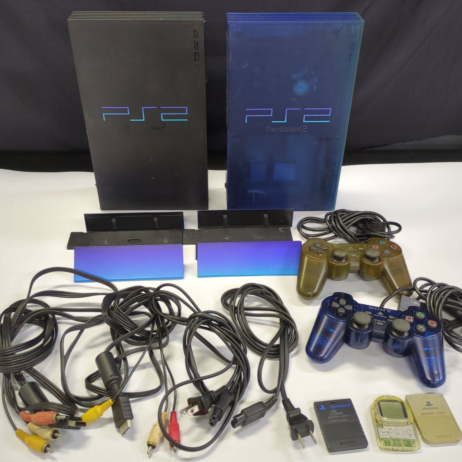 【D42014】[ジャンク品] PS2 本体 2台セット SCPH-37000 50000 オーシャンブルー プレステ2