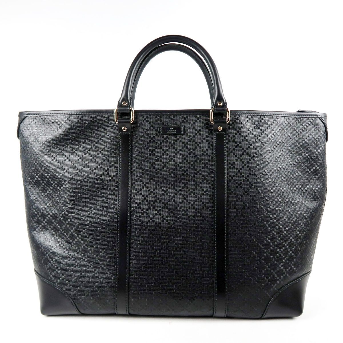 【新品同様・未使用】GUCCI グッチ イタリア製 ディアマンテ ブラック デカ ハンドバッグ 309413・493075【GA69】