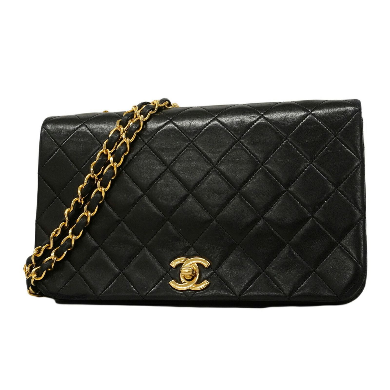 シャネル(Chanel) シャネル ショルダーバッグ マトラッセ チェーンショルダー ラムスキン ブラック レディース