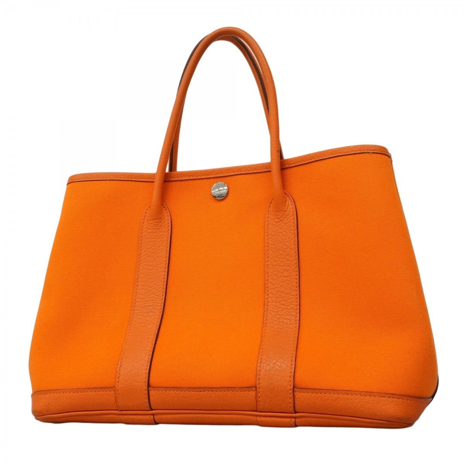 エルメス(Hermes) エルメス トートバッグ ガーデンTPM トワルオフィシエ オレンジ □N刻印レディース