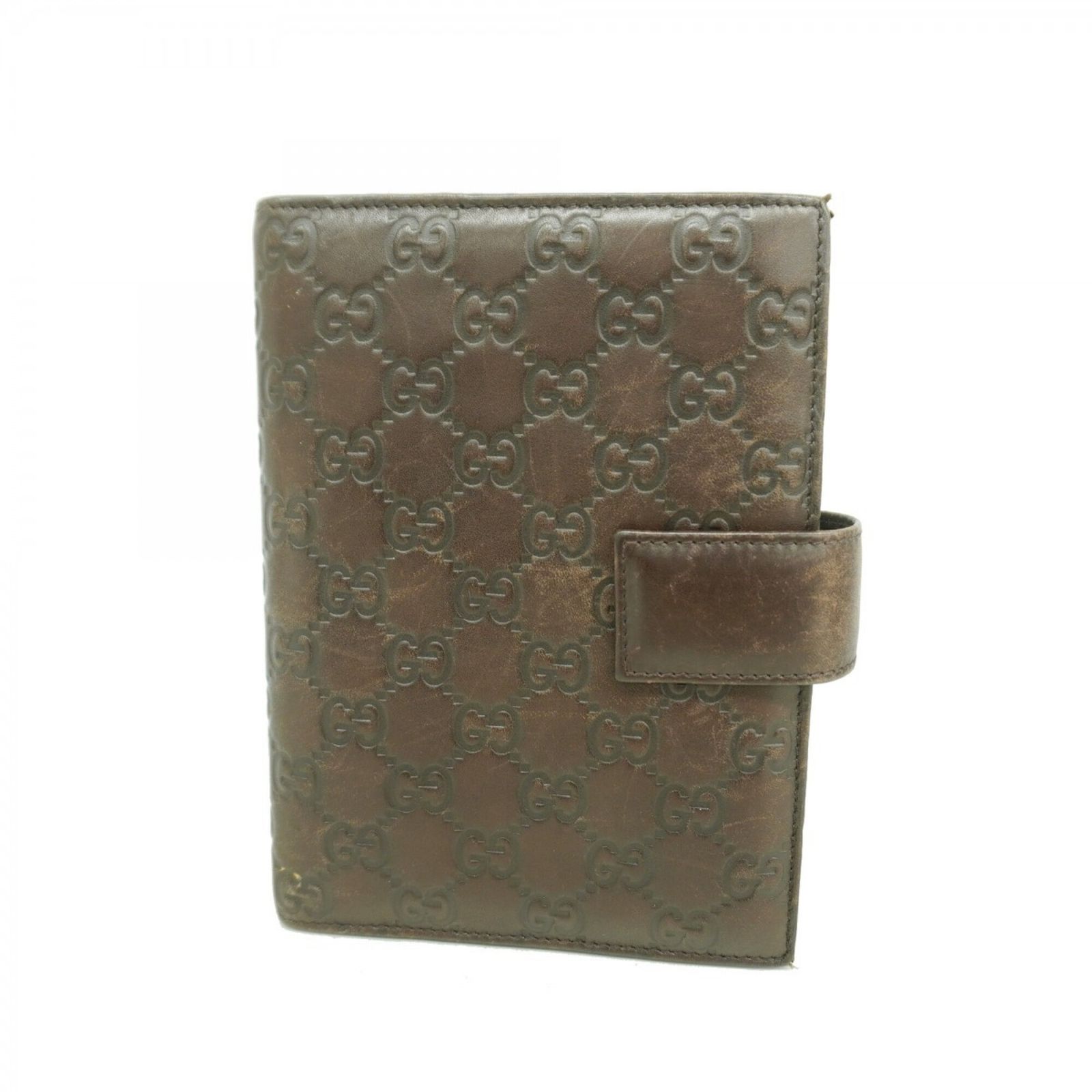 グッチ(Gucci) グッチ 手帳カバー グッチシマ 115241 レザー ダークブラウン シャンパンメンズ レディース