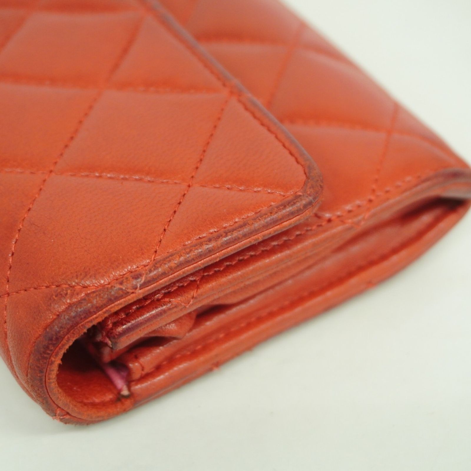 シャネル(Chanel) シャネル 長財布 マトラッセ ラムスキン レッド 