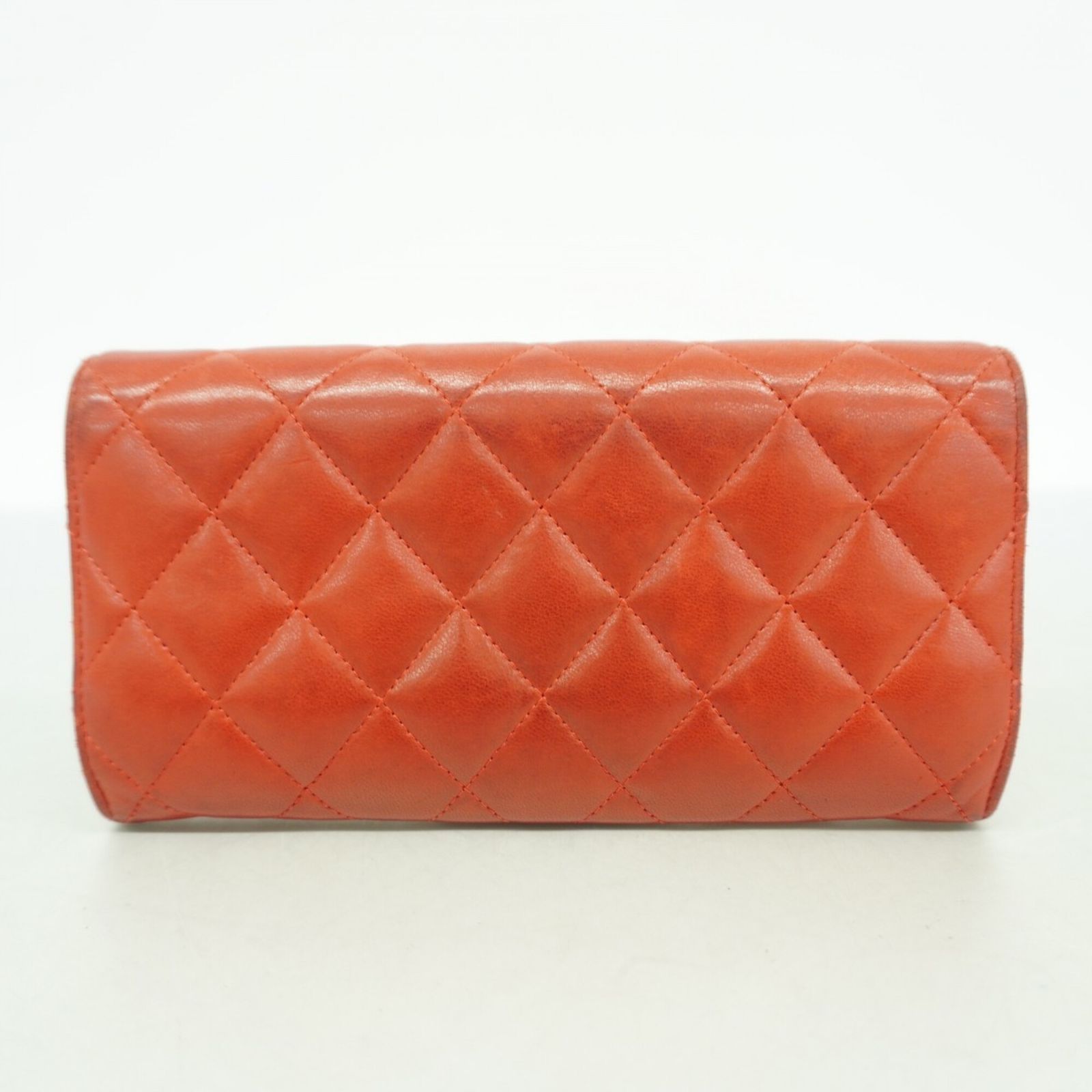 シャネル(Chanel) シャネル 長財布 マトラッセ ラムスキン レッド