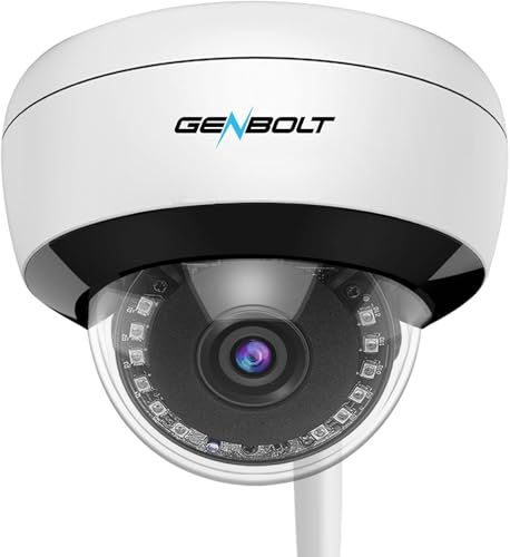 GENBOLT 防犯カメラ Wi-Fi 室内/室外 監視カメラ ドーム型 ネットワークカメラ 家庭用 ワイヤレス 赤外線暗視 AI人体検知 動体検知 poe給電 スマホで見る IP65防水 microSD録画/クラウド保存 見守りカメラ ペッ 8423f22f