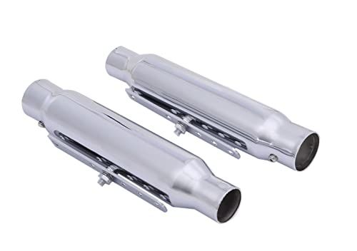 CustomDivine アメリカン ショート スリップオン マフラー ２本セット ルネッサ エストレヤ W400 W650 W800 BOLT XL883 GN125 等 バイク 汎用 社外品/ aaacbc52