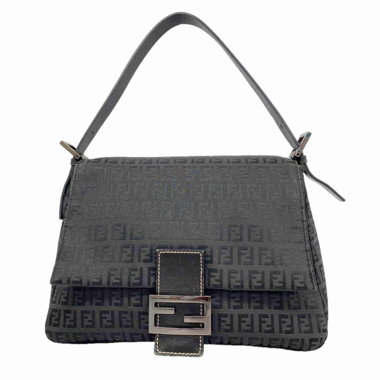 フェンディ(Fendi) フェンディ ハンドバッグ ズッキーノ マンマバケット ナイロンキャンバス ブラック レディース